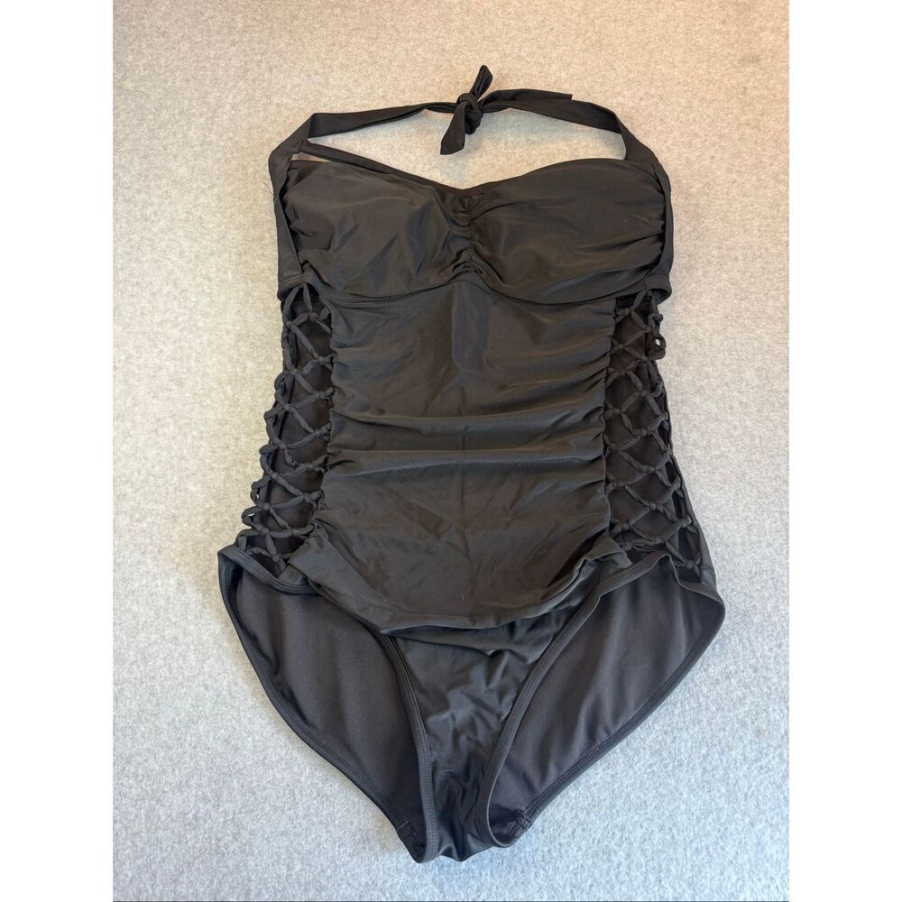 Swimsuits For All Black  One Piece Boss Underwire Swimsuit 16